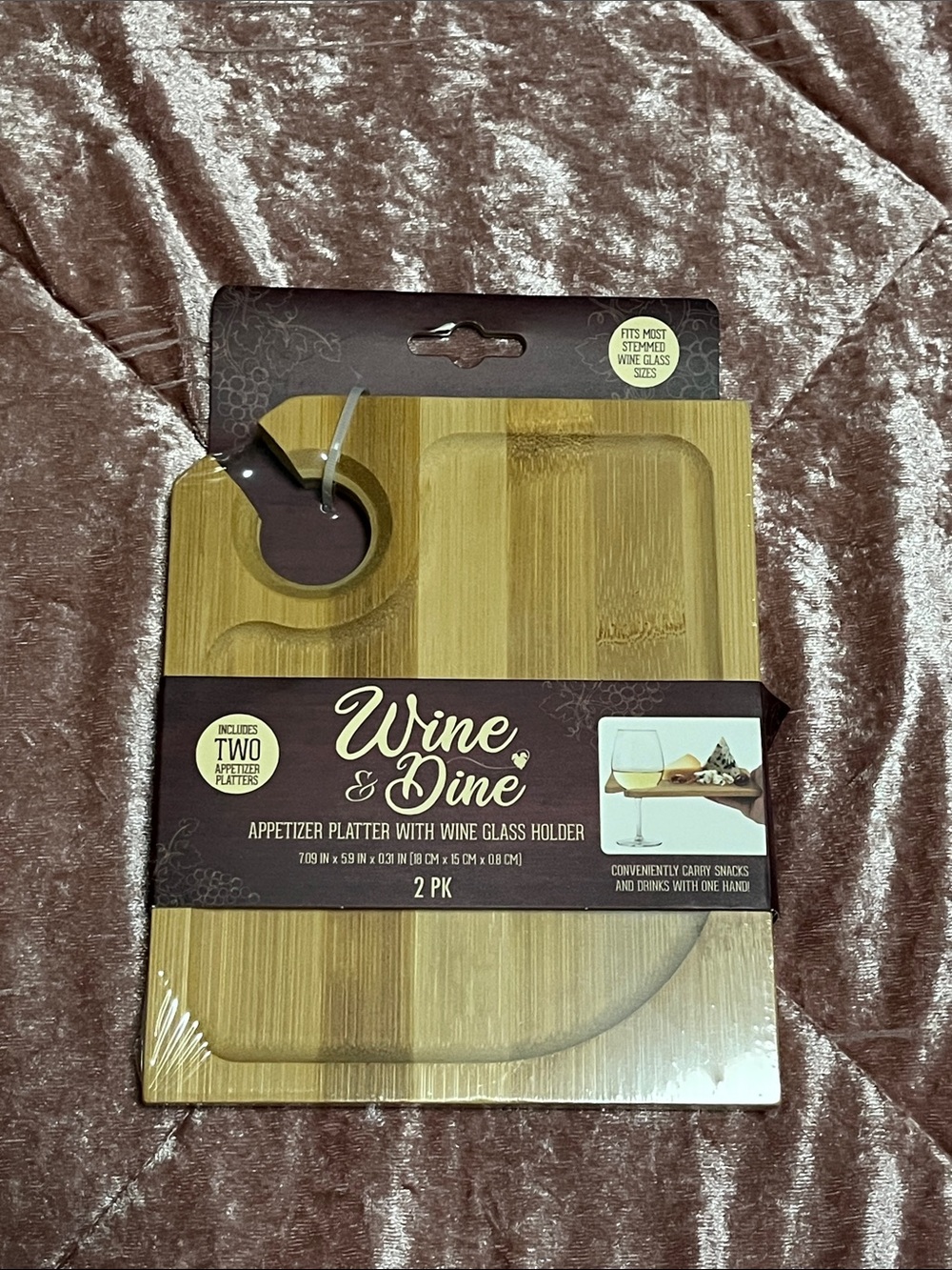 Appetizer Platter with Wine Glass Holder